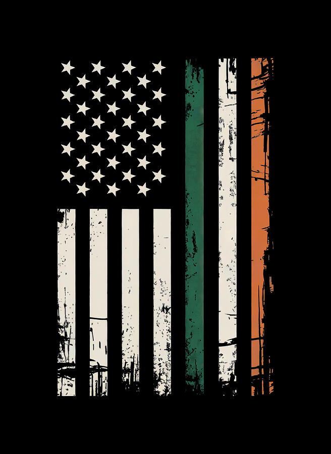 Irish American Flag Fusion Digital Art by Joanna Redesiuk - Metal Posters