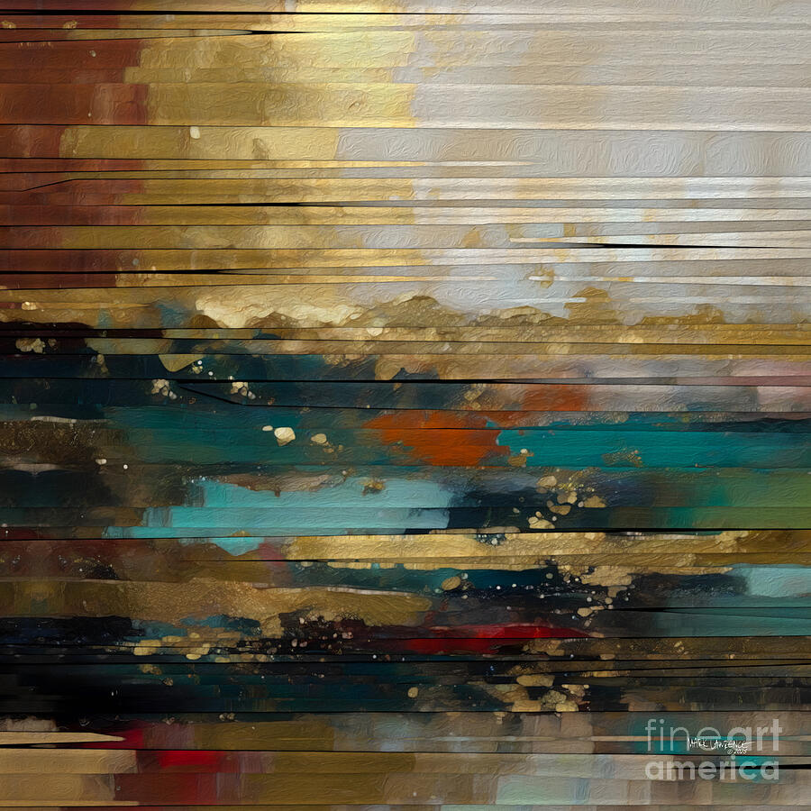 Abstract Stripes and Splashes Painting - Isaiah 28 10. Line Upon Line by Mark Lawrence