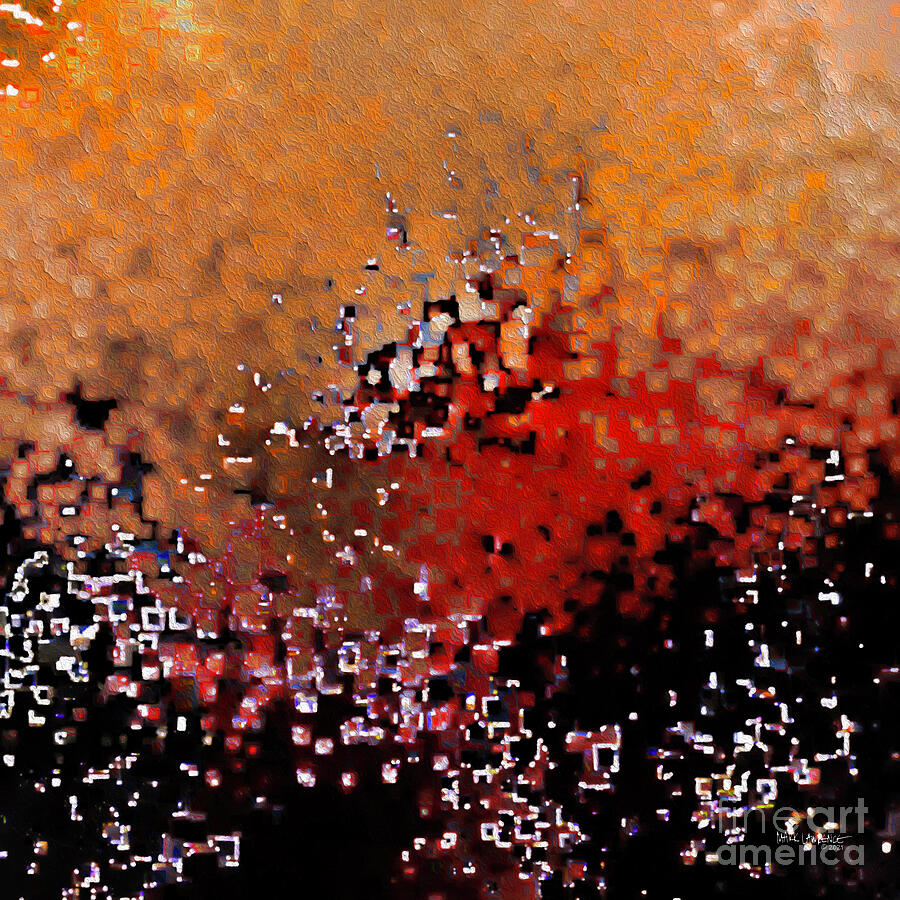 Abstract Pixelated Explosion Painting - Jeremiah 29 13. You Will Seek Me And Find Me. Seek God With All Your Heart Christian Wall Art by Mark Lawrence