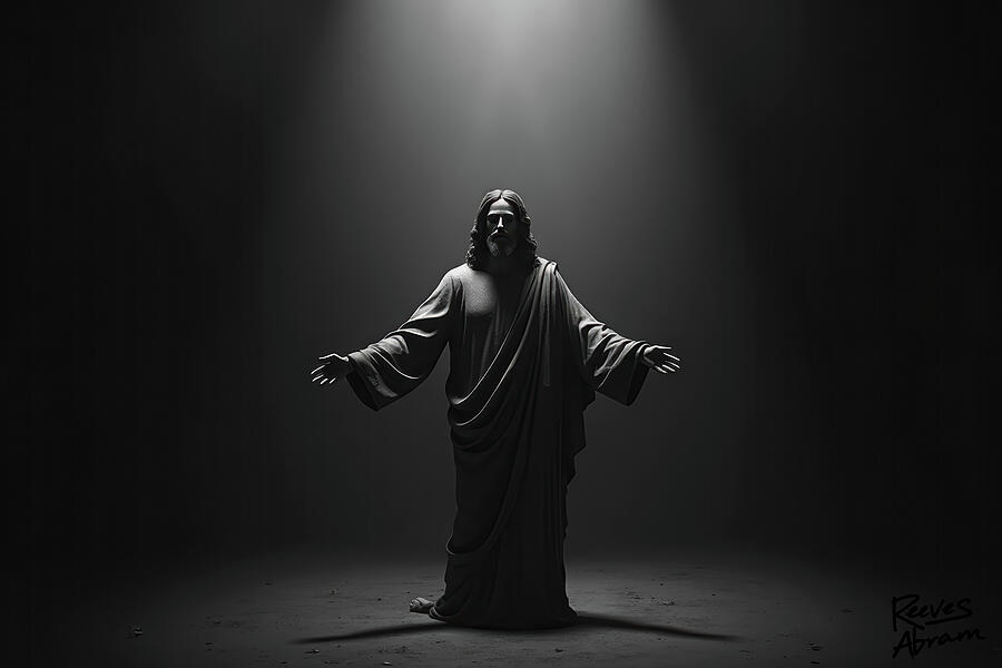 Jesus Christ Sculpture Photograph by Reeves Abram - Pastor Reeves Studio - Metal Posters