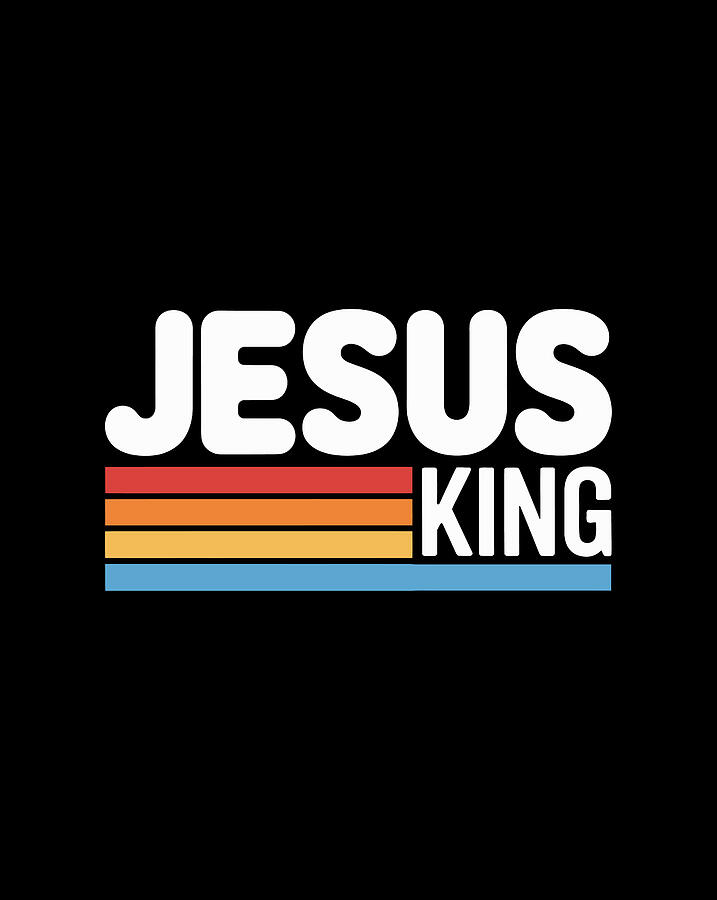 Jesus King Typography Digital Art by Joanna Redesiuk - Metal Posters