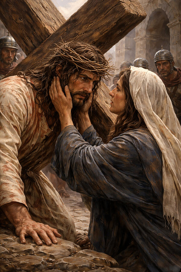 Jesus Meets His Mother Digital Art by James DeFazio - Metal Posters