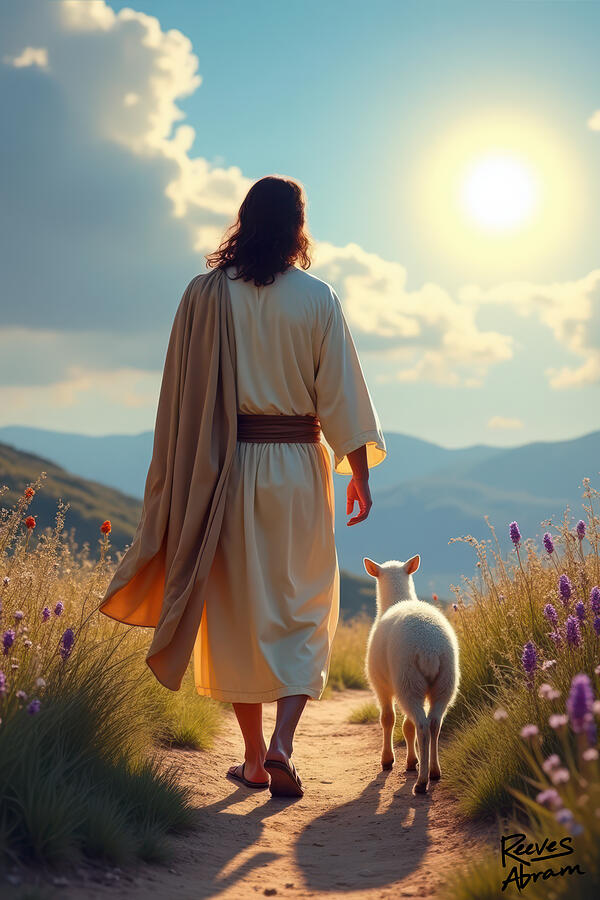 Jesus the Good Shepherd Digital Art by Reeves Abram - Pastor Reeves Studio - Metal Posters