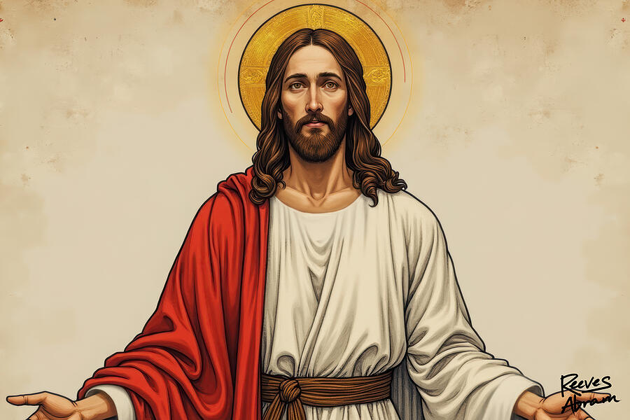 Jesus with Outstretched Arms Digital Art by Reeves Abram - Pastor Reeves Studio - Metal Posters