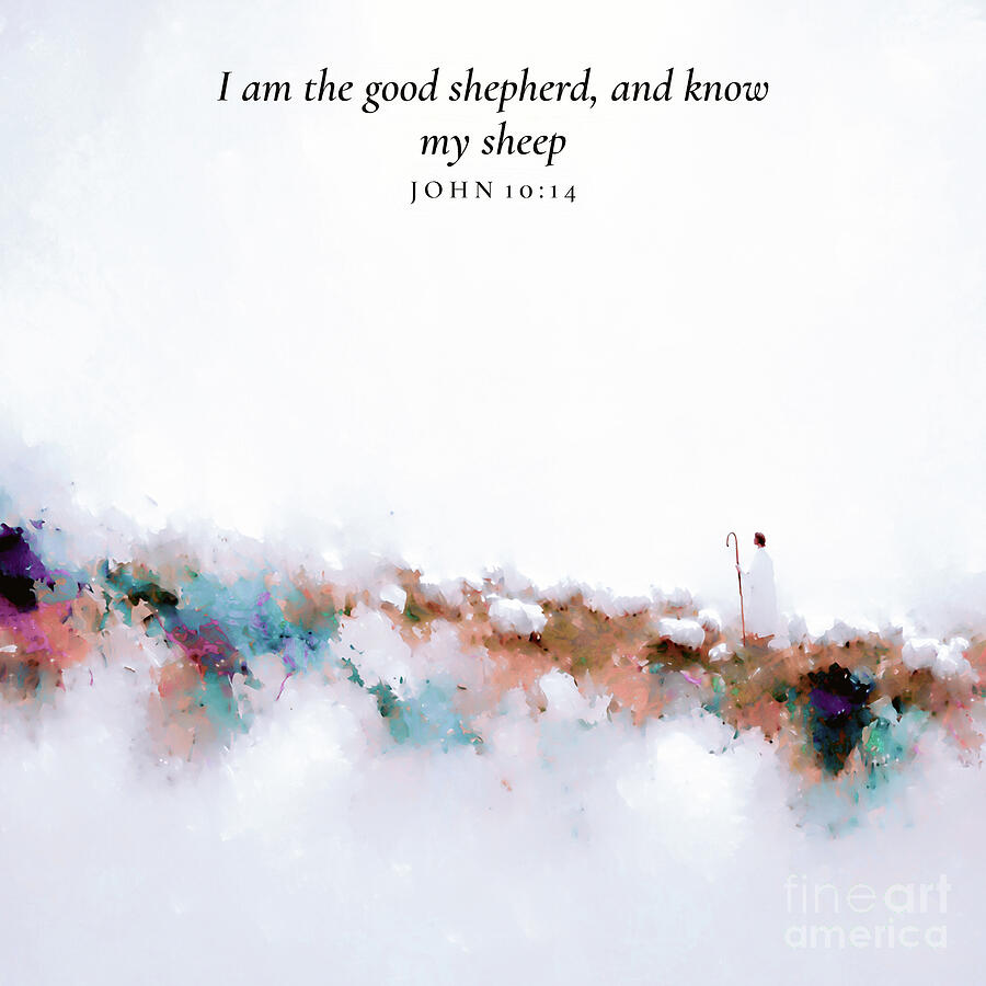 John 10 14 Square Christian Art, Known Of Mine Painting by Mark Lawrence