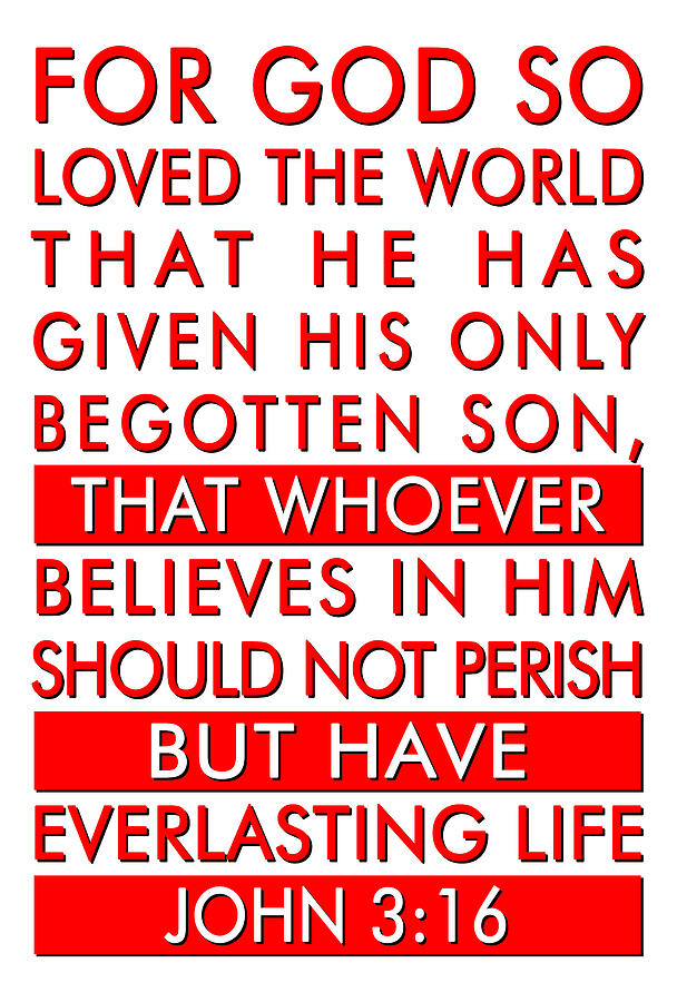 John 3 16 Bible Verse Digital Art by Reeves Abram - Pastor Reeves Studio - Metal Posters