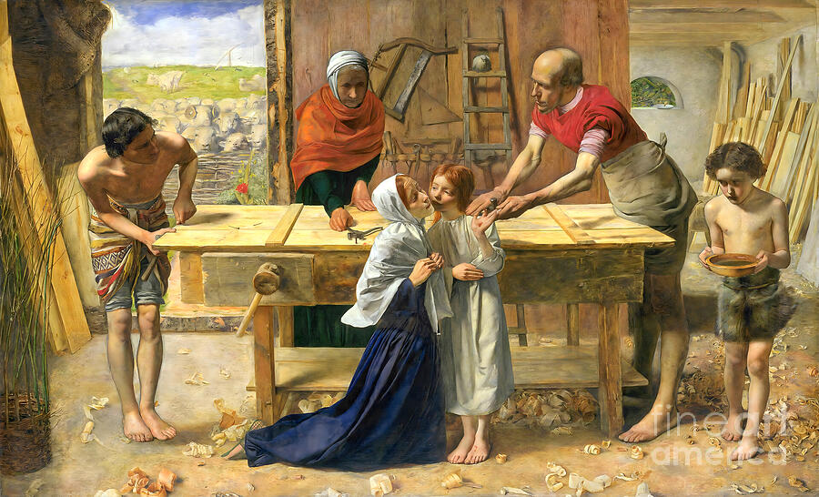 Christ in the House of His Parents by Millais, Pre-Raphaelite painting