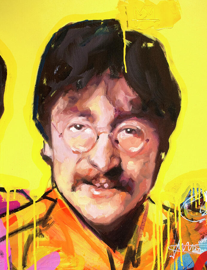 John Lennon III Painting by Richard Day - Metal Posters