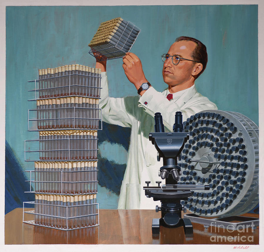 Jonas Salks Polio Vaccine Painting by Ed Vebell