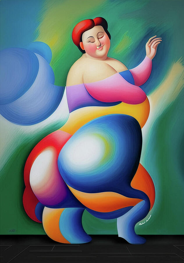 Colorful Abstract Dancer Digital Art - Joy in Full Volume by Rafael Salazar