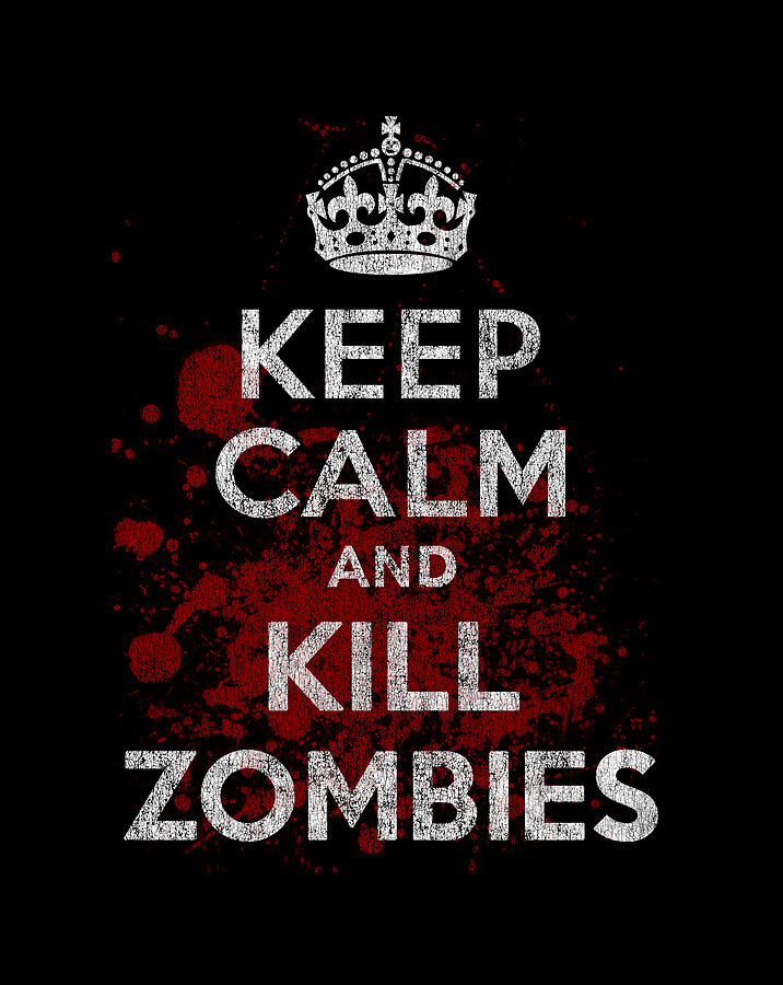 Keep Calm Kill Zombies Digital Art by Flippin Sweet Gear