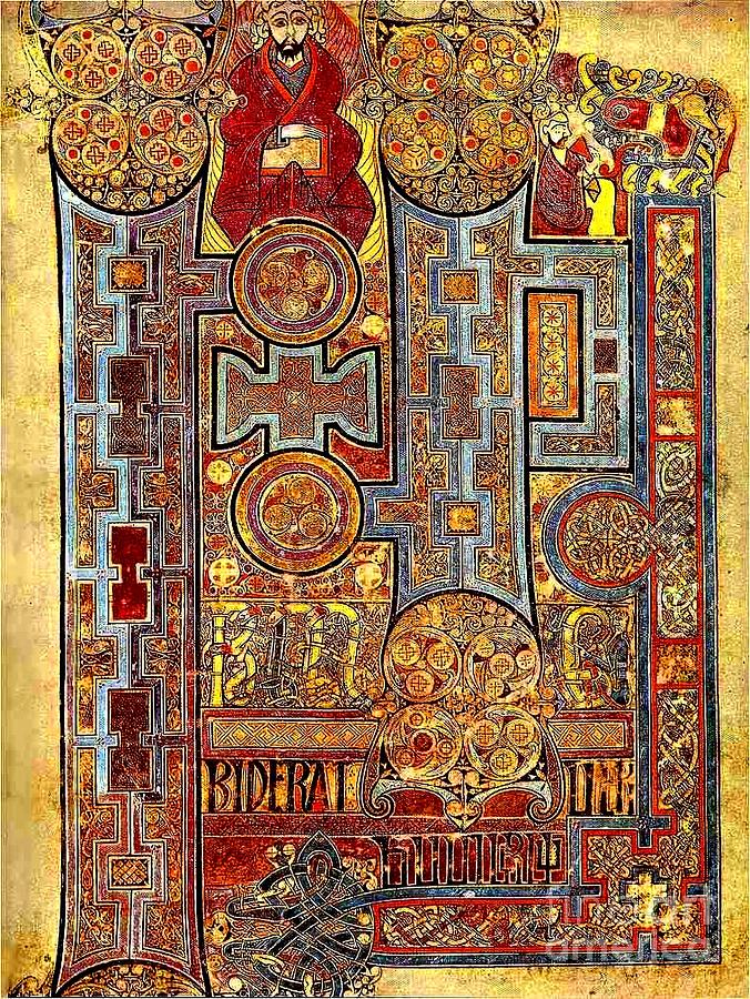 Drawing Kells Kells Book of John 9th Century Drawing by Lisa Tracy - Metal Posters