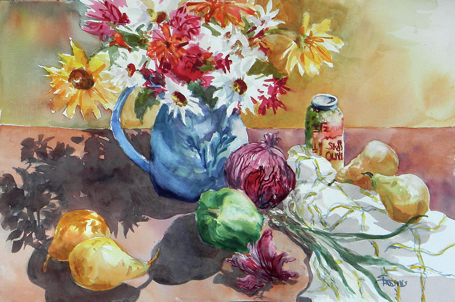 Kitchen Table - Tabletop #1 Painting by Sheila Parsons