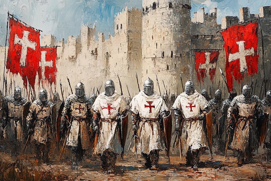 Knights of Steel, Templars at war - 04 Painting by AM FineArtPrints