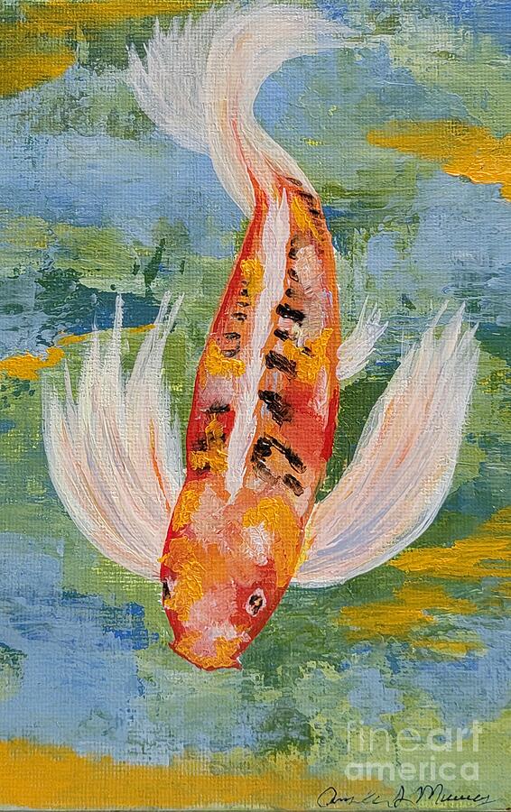 Koi Painting by Angela J Murray