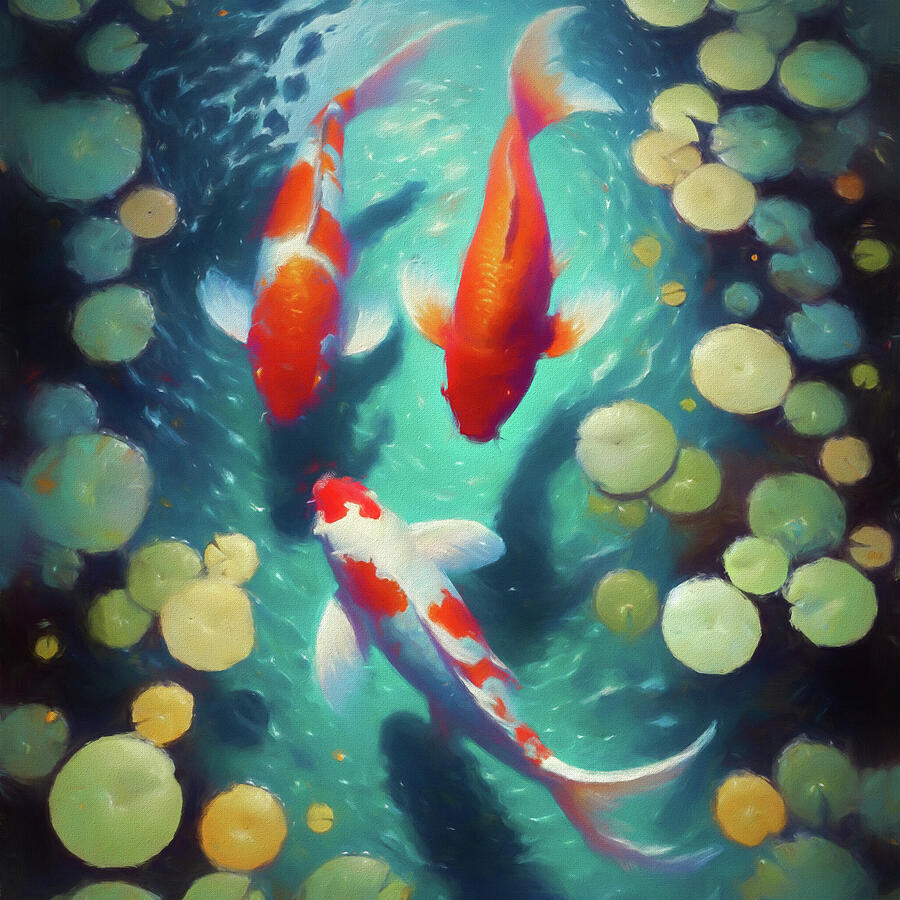 Koi Pond Painting by Dan Sproul