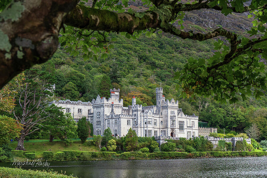 Historic Castle Amidst Lush Landscape Photograph - Kylemore Abby by Marshall Hurley