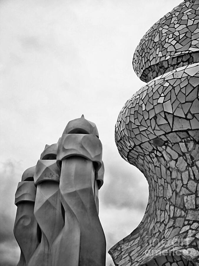La Pedrera Rooftop Chimney Helmets Barcelona Photograph by Stefano Senise