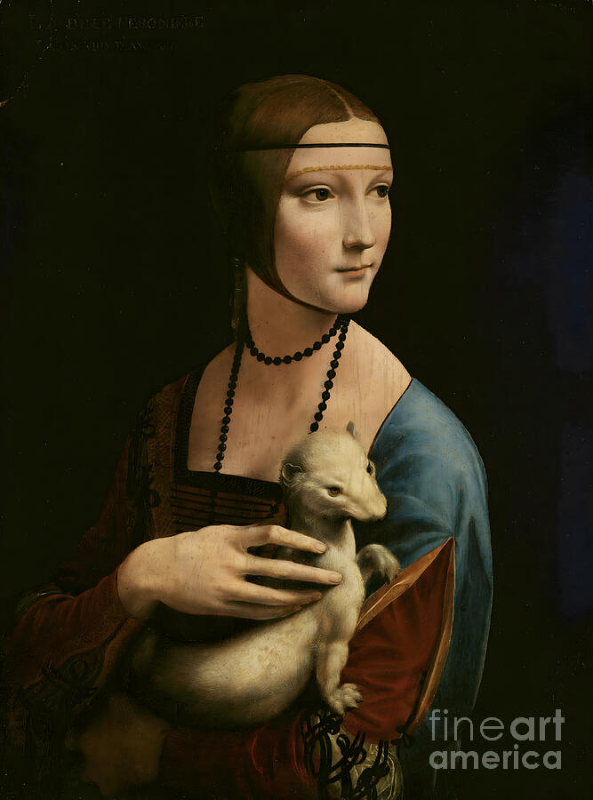 Lady with an Ermine, by Leonardo da Vinci, c. 1489-1491, oil on walnut panel