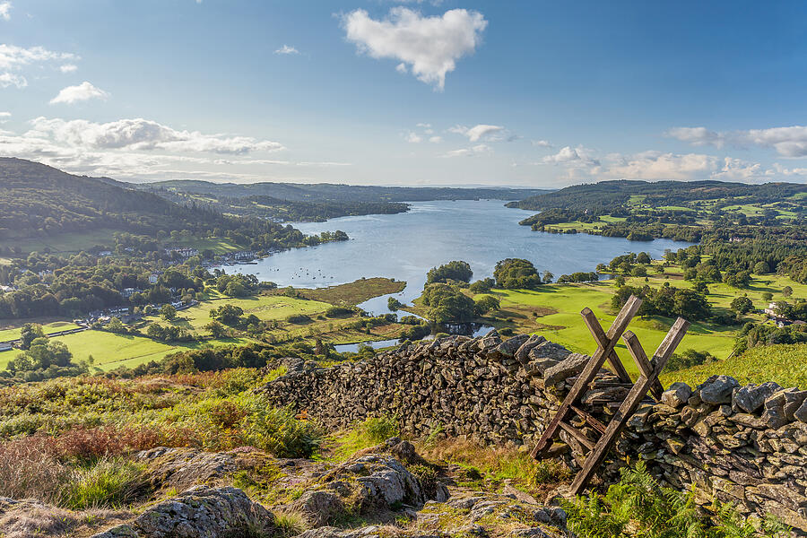 Lakeland View of Windermere from Loughrigg Fell. Photograph by Alex_west