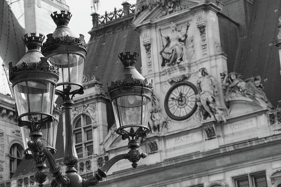 Hotel de Ville Lamp Post Photograph by Ron Berezuk