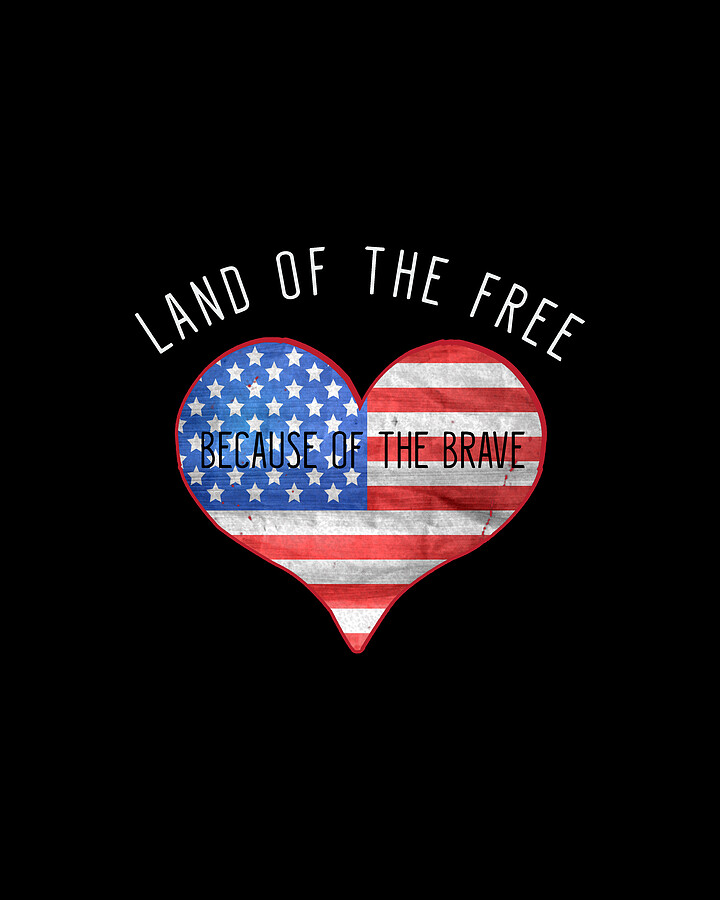 Land Of The Free Because Of The Brave 4th of July Digital Art by Flippin Sweet Gear