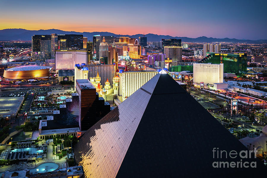 Las Vegas Skyline at Sunset Photo Photograph by Paul Velgos
