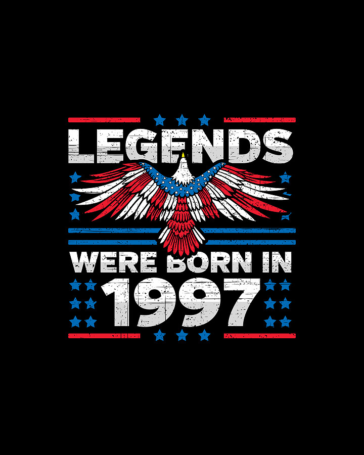 Legends Were Born in 1997 Patriotic Birthday Digital Art by Flippin Sweet Gear