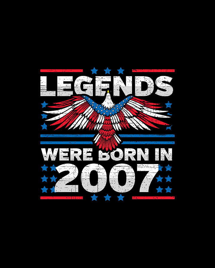 Legends Were Born in 2007 Patriotic Birthday Digital Art by Flippin Sweet Gear