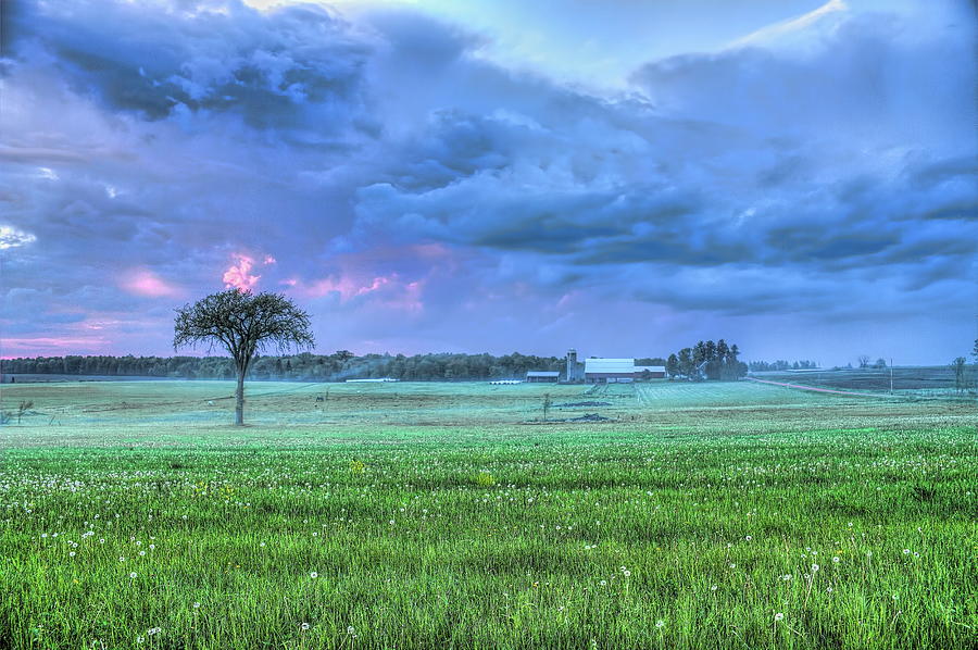 Light Fog Forming Over The Farm Photograph by Dale Kauzlaric