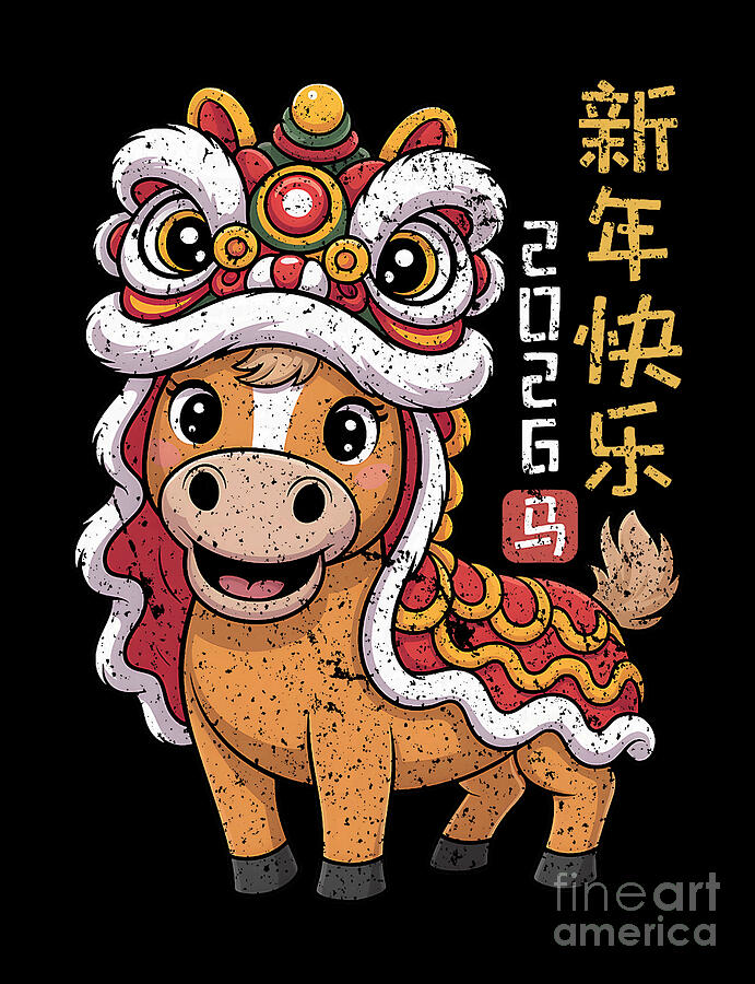 Lion Dance Year of The Horse 2026 Chinese New Digital Art by Studi Alex ...