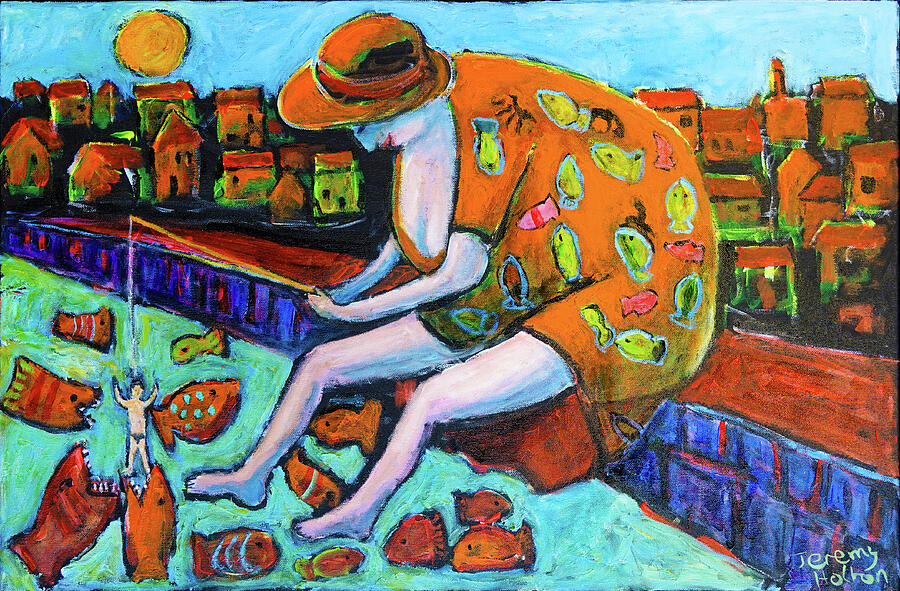 Live bait too Painting by Jeremy Holton