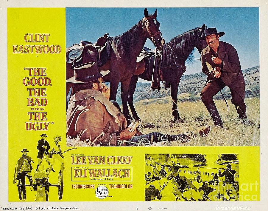 Lobby Card  - The Good The Bad and The Ugly Digital Art by Antonios Valamontes