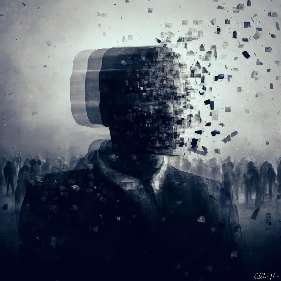 Losing Face Digital Art by Colin Hardman