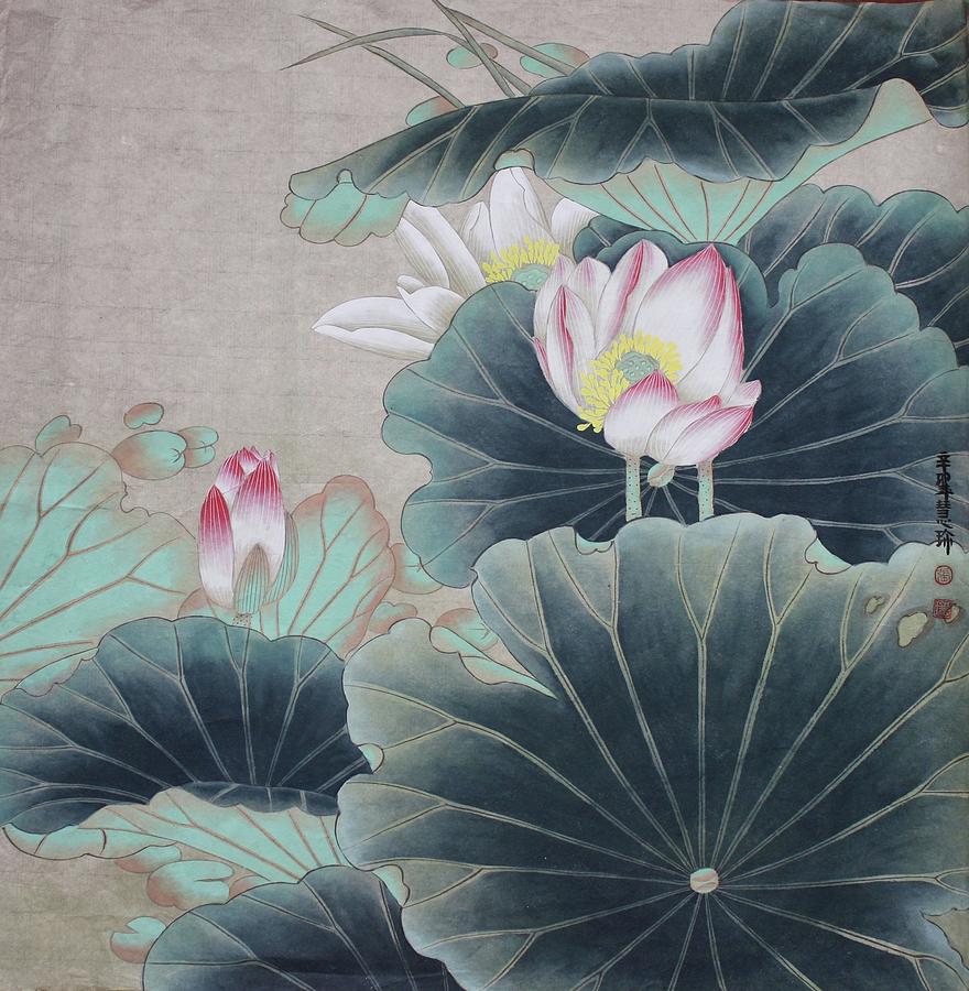 Lotus Painting by HuiZhen Zhang