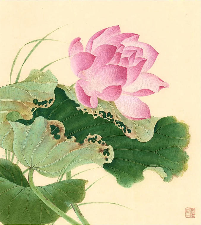 Lotus in breeze No.2 Painting by HongYan