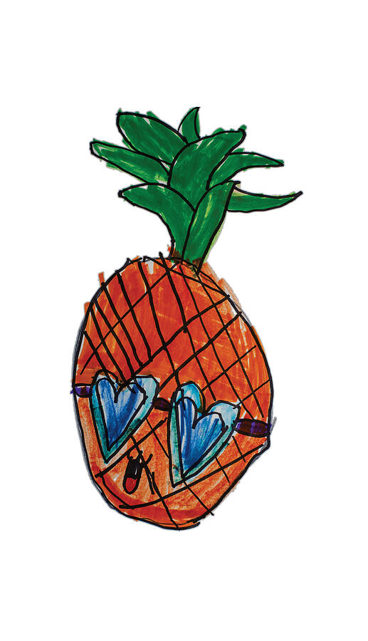 Loving Pineapple Drawing by Chad Thunberg
