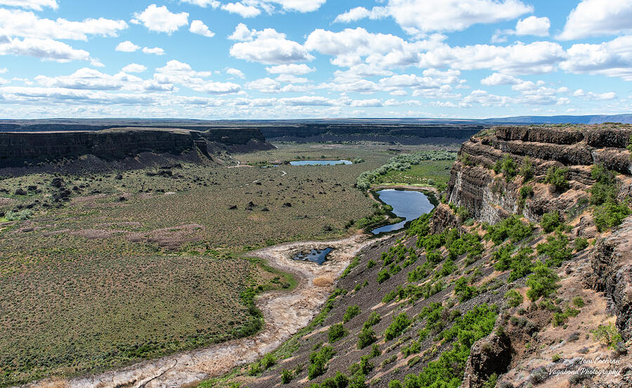 Majestic Canyon and River View Photograph - Lower Grand Coulee from Dry Falls by Tom Cochran
