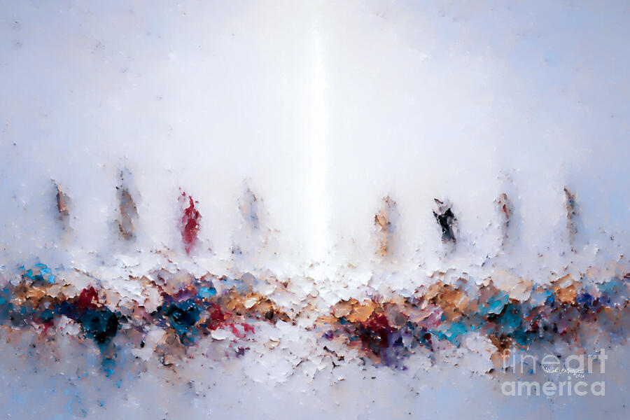 Ethereal Silhouettes in Light Painting - Luke 22 19. Do This In Remembrance Of Me. Communion And Last Supper Christian Wall Art by Mark Lawrence
