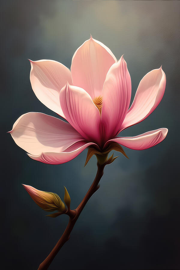 Magnolia Wall Art Vintage Oil Painting Digital Art by Nature Oil Painting