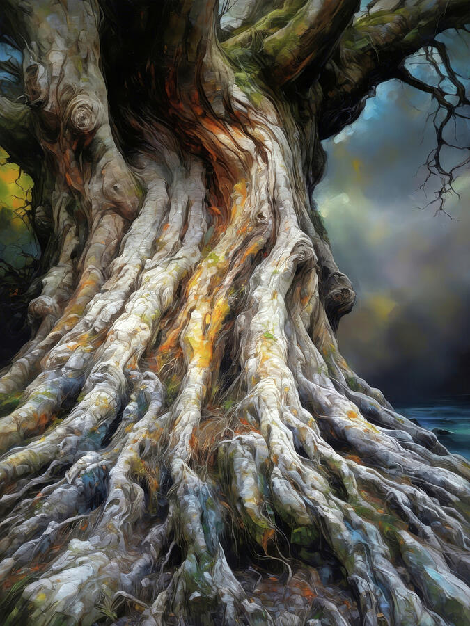 Majestic Ancient Tree Ai Art - Majestic Ancient Tree by Ursula Abresch