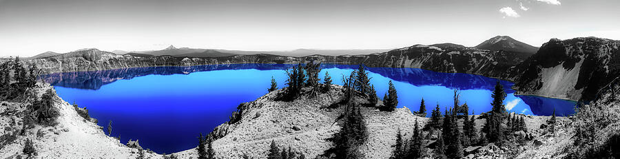 Majestic Crater Lake Panorama Digital Art - Majestic Crater Lake Panorama by Bruce Block