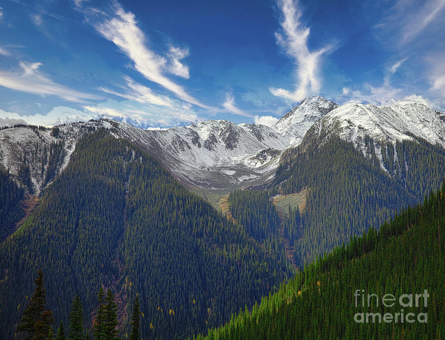 Majestic Mountain Range Scenery Photograph - Crowned by Snow - The Majestic Colorado Rockies by Kype Hills
