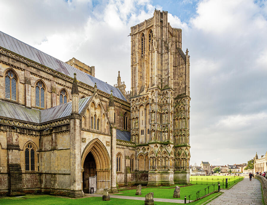 Majestic Gothic Cathedral Photograph - Majestic Wells Cathedral by Shirley Mitchell