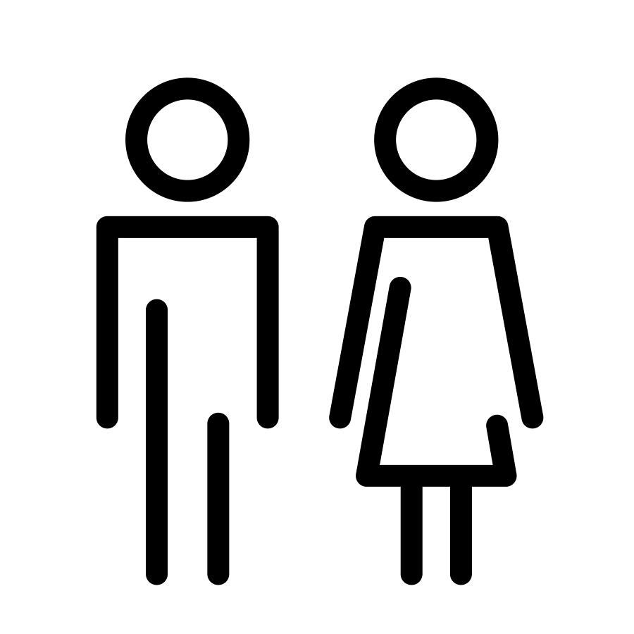 Male female restroom sign Drawing by Exdez