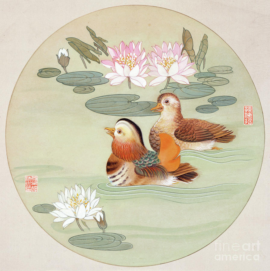 Mandarin Ducks Painting by Sun Chuanzhe