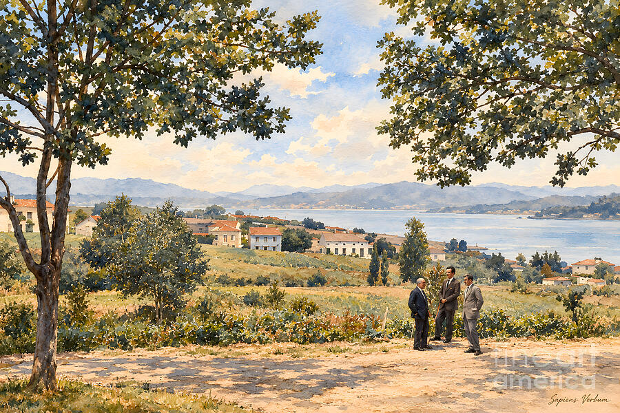The original photograph behind the Fene, Paisaje de Maniños poster