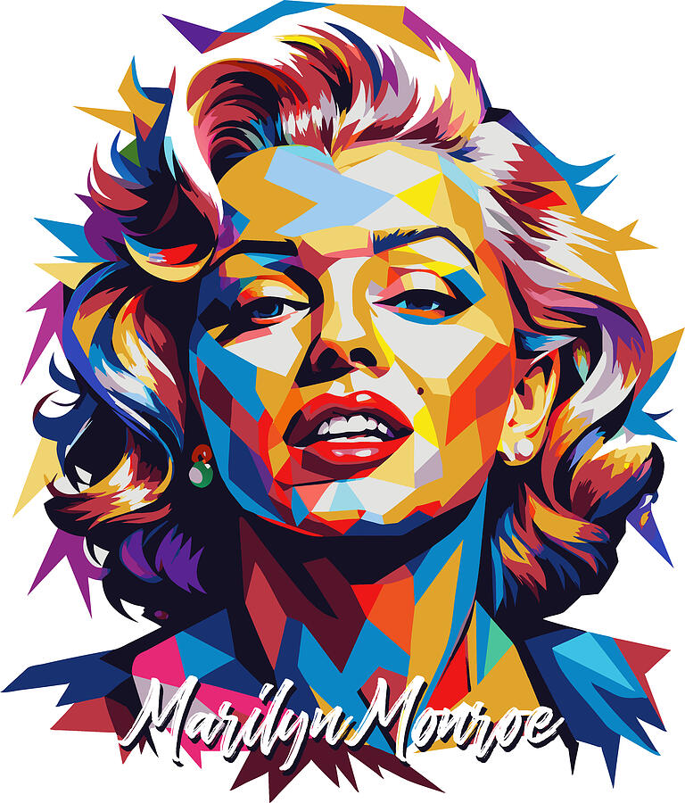 Marilyn Monroe in WPAP Pop Art Digital Art by Vector Artnesia