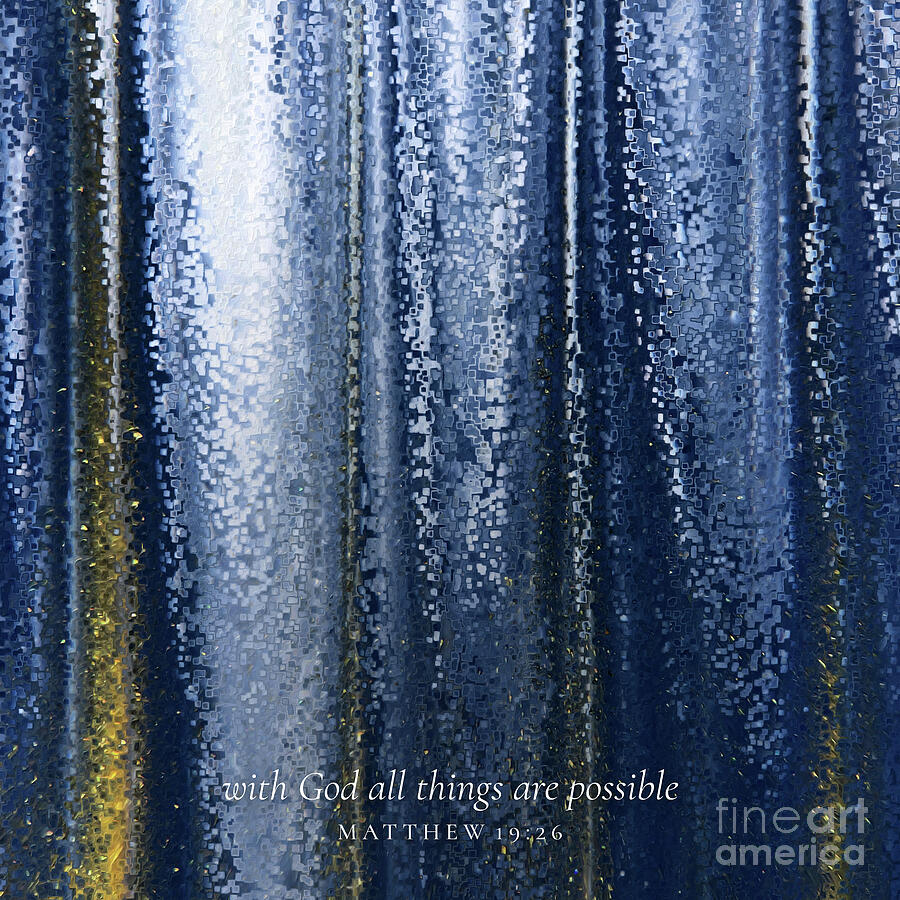 Matthew 19 26 Square Christian Art, All Things Are Possible Painting by Mark Lawrence