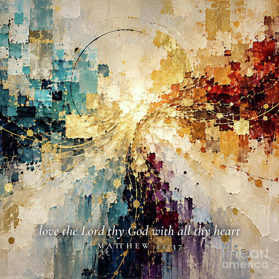 Matthew 22 37 Square Christian Art, The Greatest Commandment Painting by Mark Lawrence